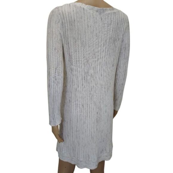 Knit MOTH Anthropologie Beige Long Sleeve Boat Neck Sweater Dress Size Large - Picture 5 of 6